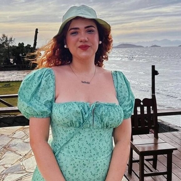 parthea puff sleeve high split floral print dress